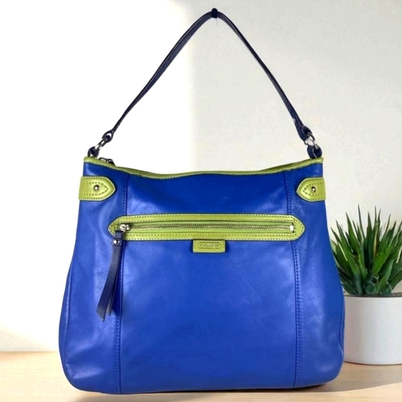 Coach Handbags - COACH DAISY #23903 BAG BLUE GREEN HAND SHOULDER LEATHER PURSE GUC